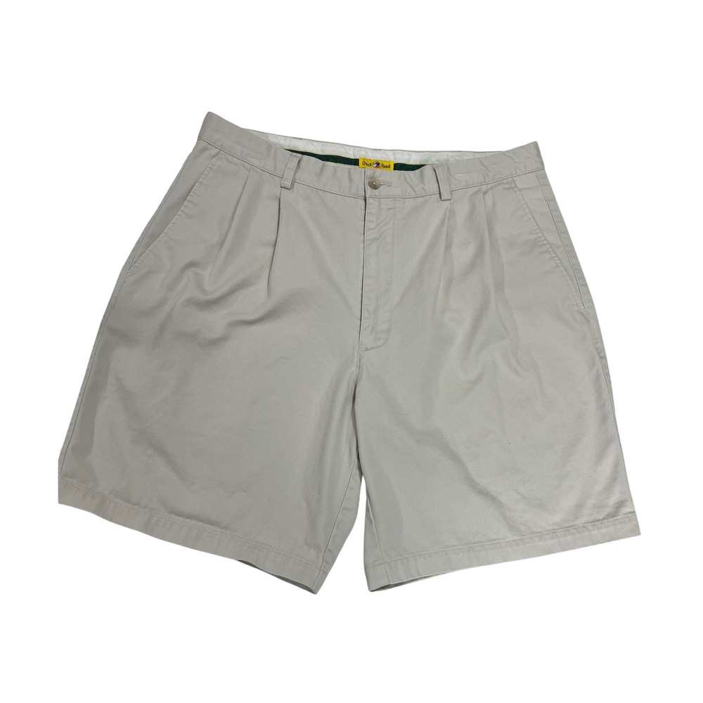 Duck Head Pleated Chino Shorts Men 36 Tan Khaki Cotton Casual Preppy Summer D21